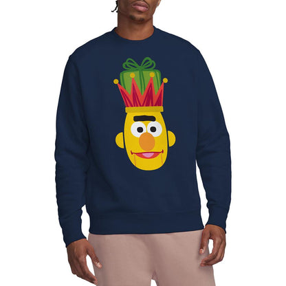 Navy - Lifestyle - Sesame Street Unisex Adult Bert Nutcracker Christmas Sweatshirt