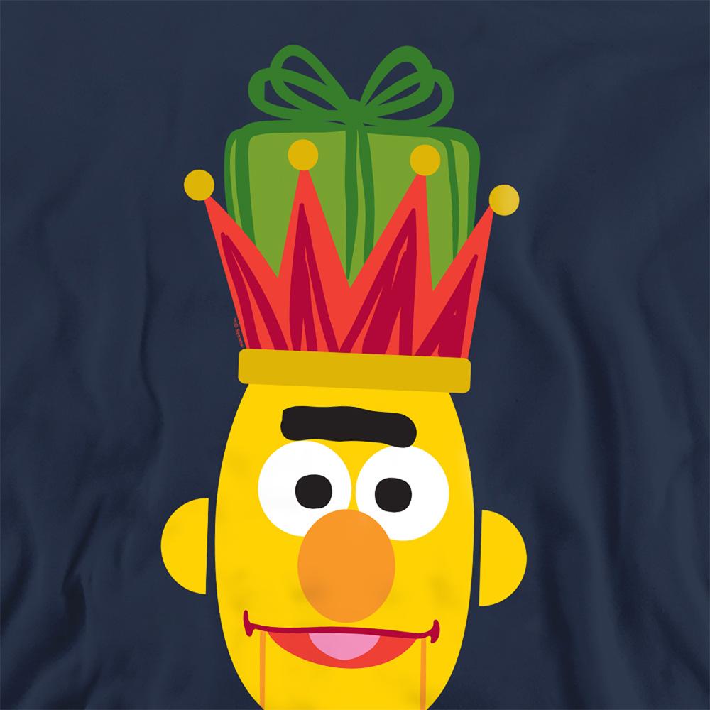 Navy - Side - Sesame Street Unisex Adult Bert Nutcracker Christmas Sweatshirt