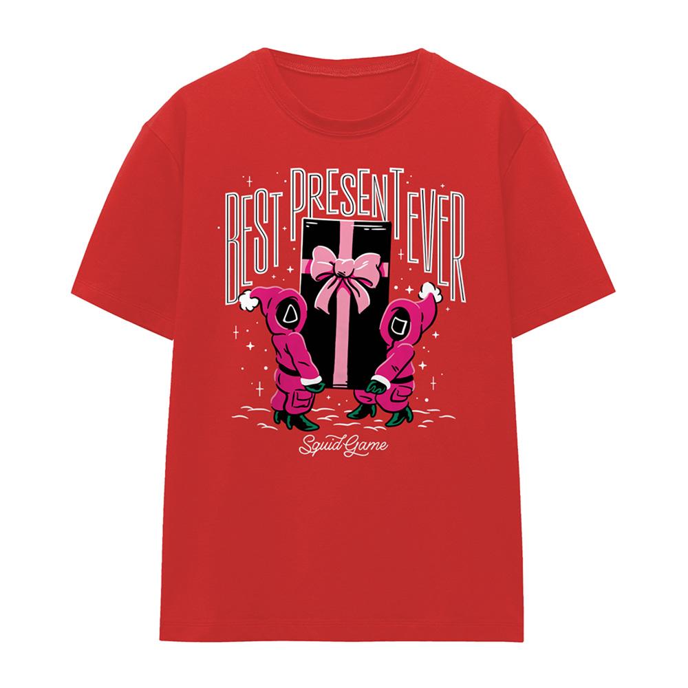 Red - Front - Squid Game Womens-Ladies Best Present Ever Christmas T-Shirt