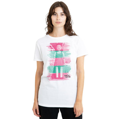 White - Lifestyle - Squid Game Womens-Ladies Red Light Green Light Young Hee T-Shirt
