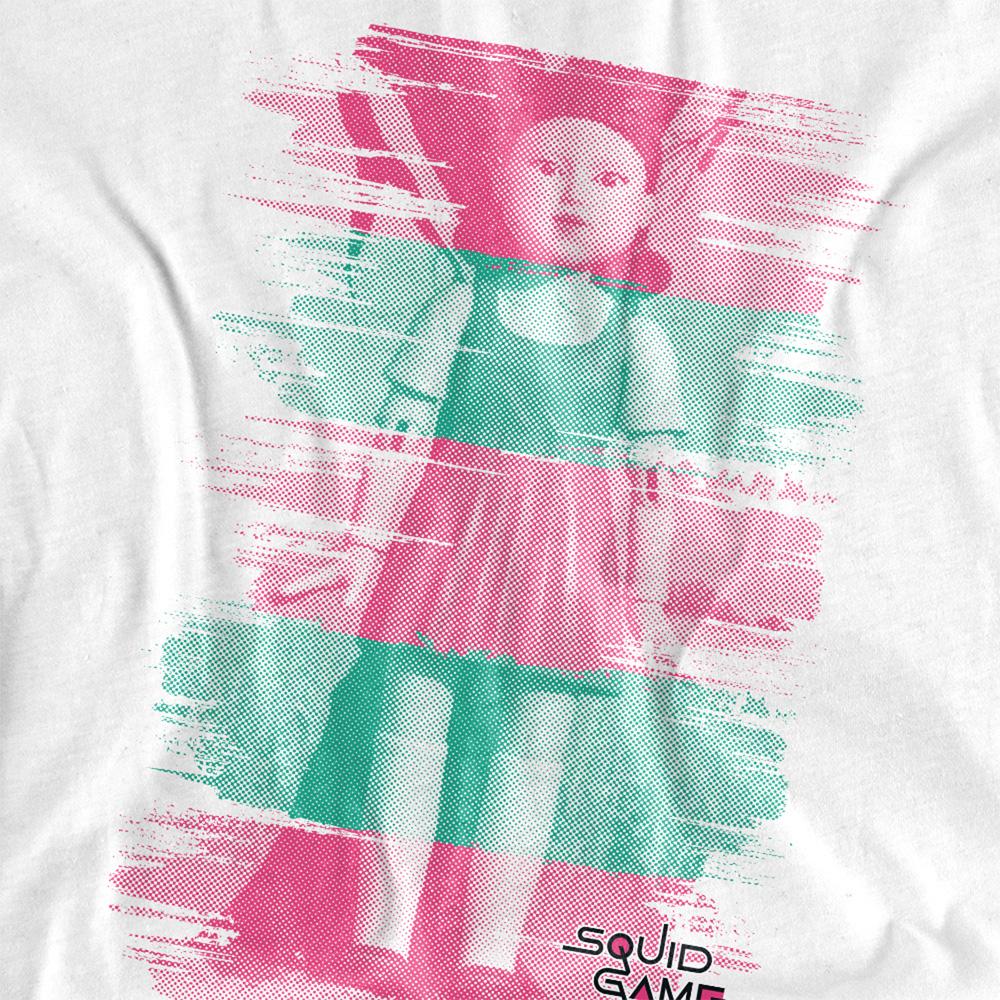 White - Side - Squid Game Womens-Ladies Red Light Green Light Young Hee T-Shirt