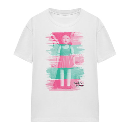 White - Front - Squid Game Womens-Ladies Red Light Green Light Young Hee T-Shirt