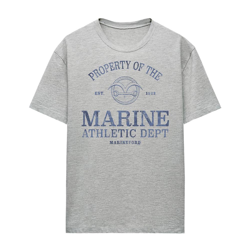 Athletic Heather - Front - One Piece Womens-Ladies Marine Athletic Dept Heather T-Shirt