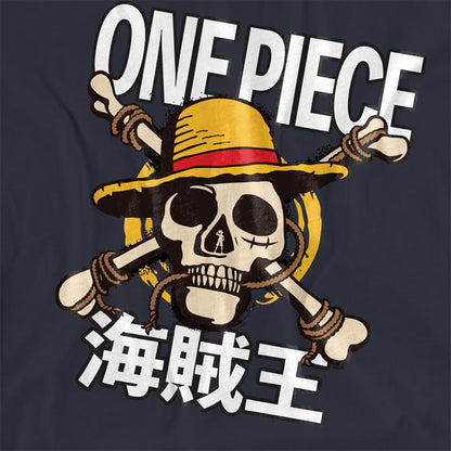 Deep Navy - Side - One Piece Womens-Ladies Jolly Roger T-Shirt