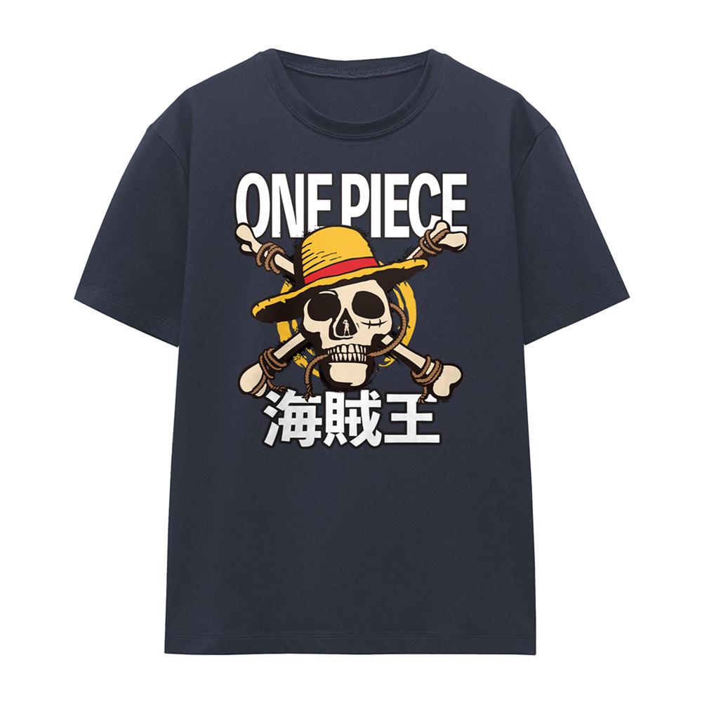 Deep Navy - Front - One Piece Womens-Ladies Jolly Roger T-Shirt