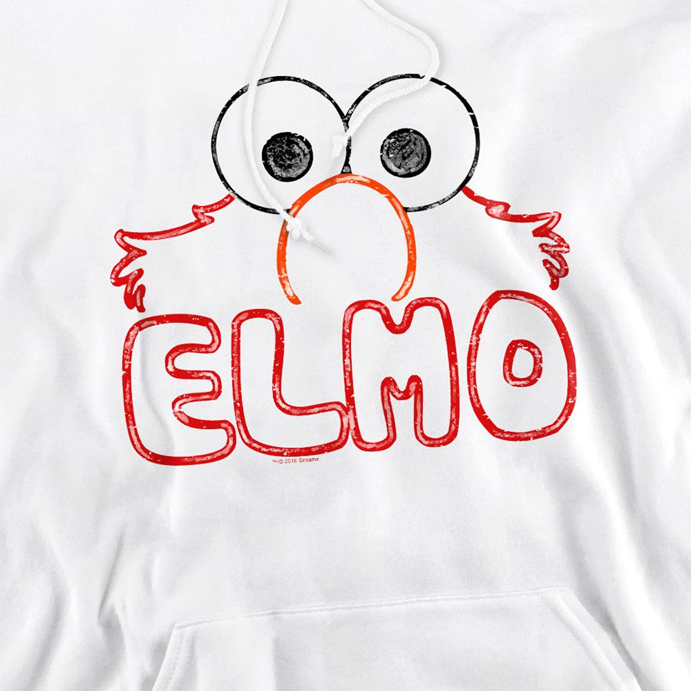 White - Side - Sesame Street Unisex Adult Elmo Hoodie