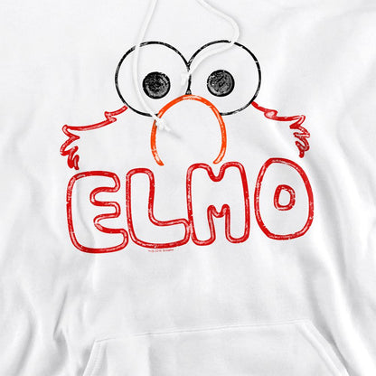 White - Side - Sesame Street Unisex Adult Elmo Hoodie