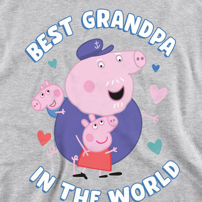 Heather Grey - Pack Shot - Peppa Pig Unisex Adult Best Grandpa In The World Sweatshirt