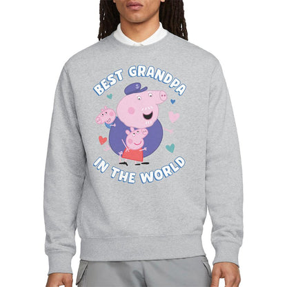 Heather Grey - Front - Peppa Pig Unisex Adult Best Grandpa In The World Sweatshirt