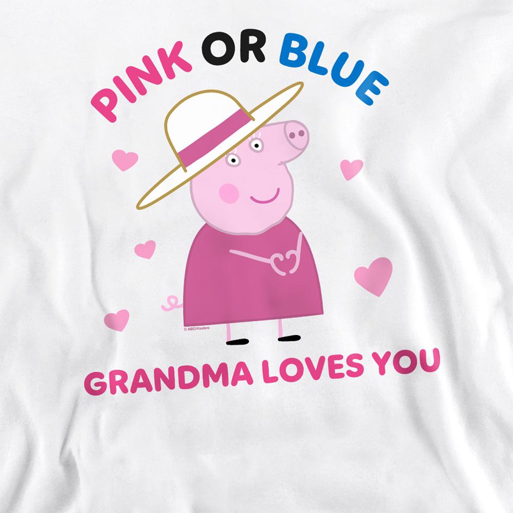 White - Back - Peppa Pig Womens-Ladies Pink Or Blue Grandma Pig Loves You Sweatshirt