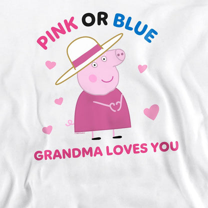 White - Back - Peppa Pig Womens-Ladies Pink Or Blue Grandma Pig Loves You Sweatshirt