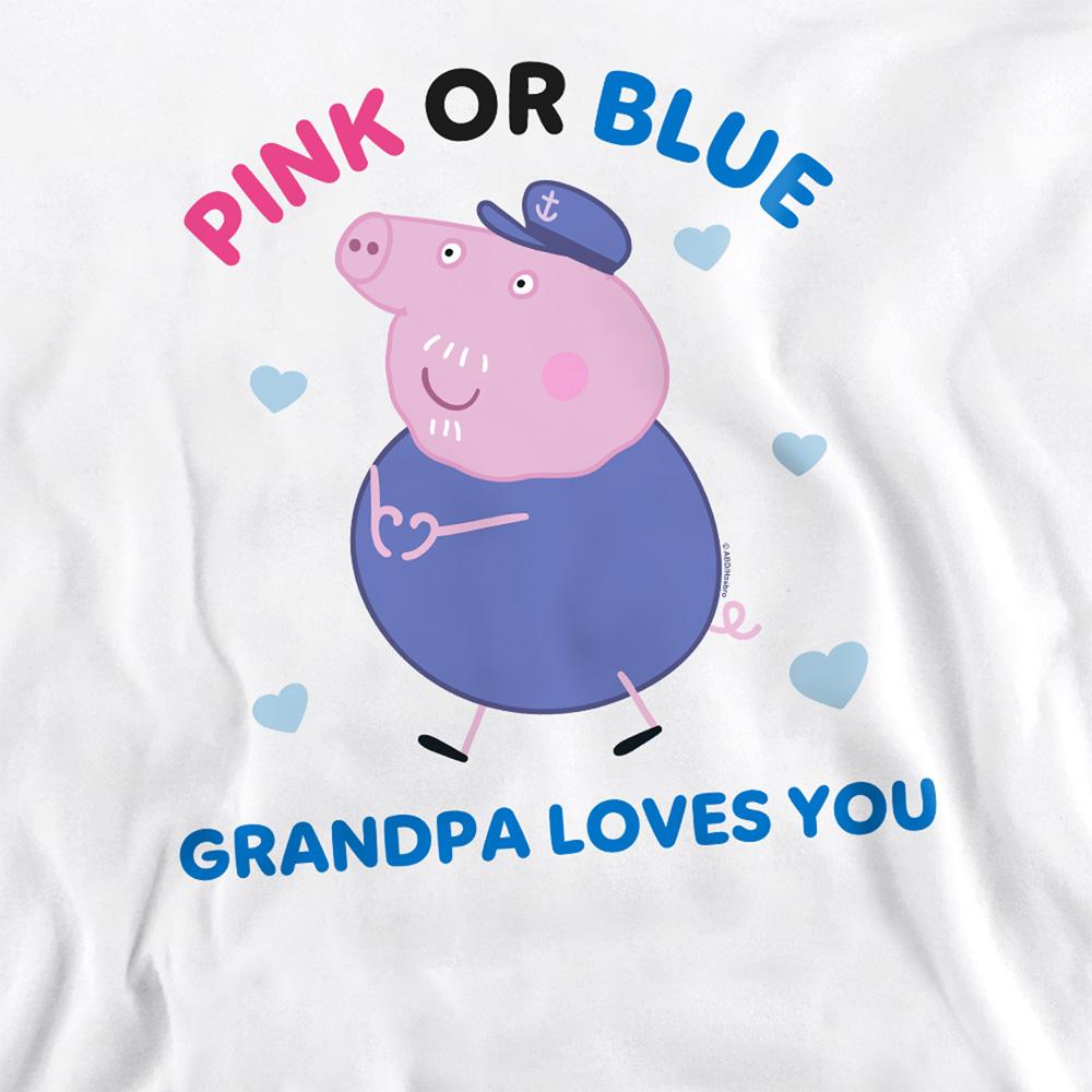 White - Back - Peppa Pig Unisex Adult Pink Or Blue Grandpa Pig Loves You Sweatshirt