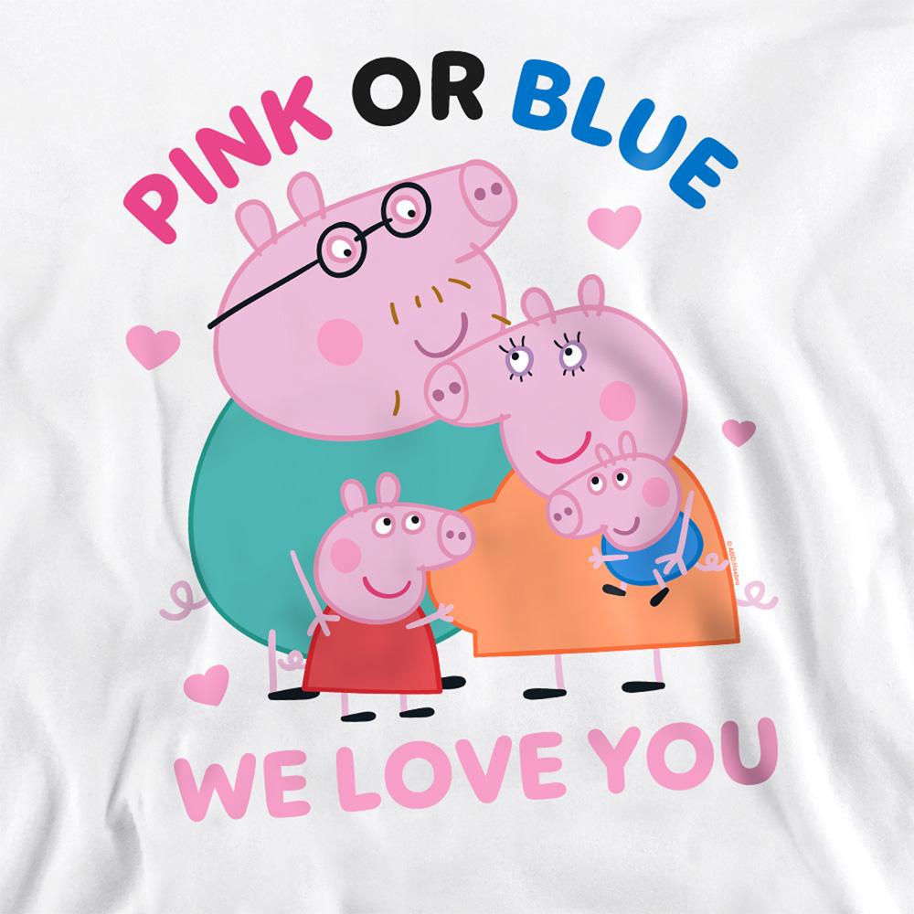 White - Back - Peppa Pig Unisex Adult Pink Or Blue We Love You Sweatshirt