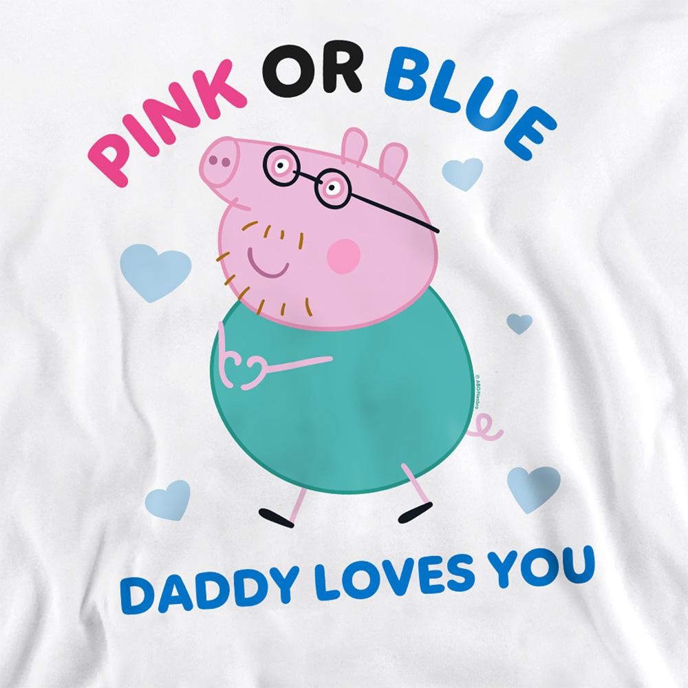 White - Back - Peppa Pig Unisex Adult Pink Or Blue Daddy Pig Loves You Sweatshirt
