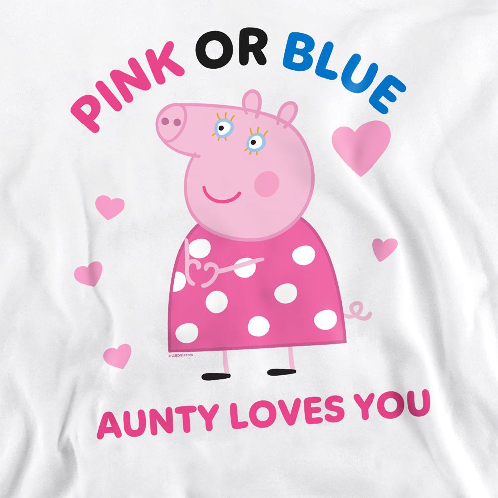 White - Back - Peppa Pig Womens-Ladies Pink Or Blue Aunty Pig Loves You Sweatshirt