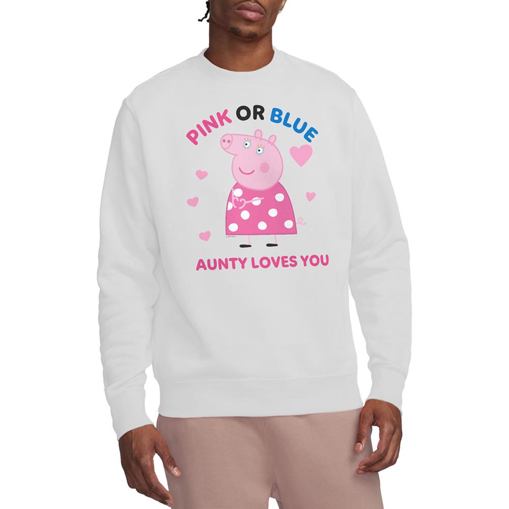 White - Front - Peppa Pig Womens-Ladies Pink Or Blue Aunty Pig Loves You Sweatshirt