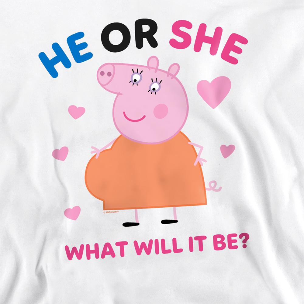 White - Back - Peppa Pig Womens-Ladies He Or She Mummy Pig Sweatshirt