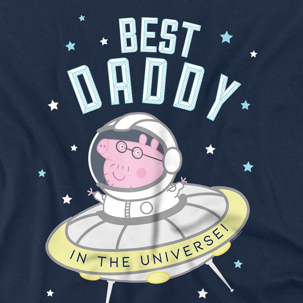Navy - Side - Peppa Pig Unisex Adult Best Daddy Pig In The Universe T-Shirt