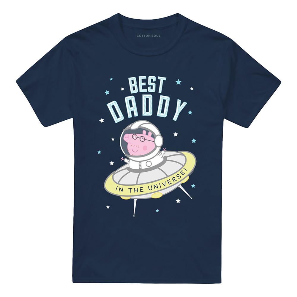 Navy - Front - Peppa Pig Unisex Adult Best Daddy Pig In The Universe T-Shirt