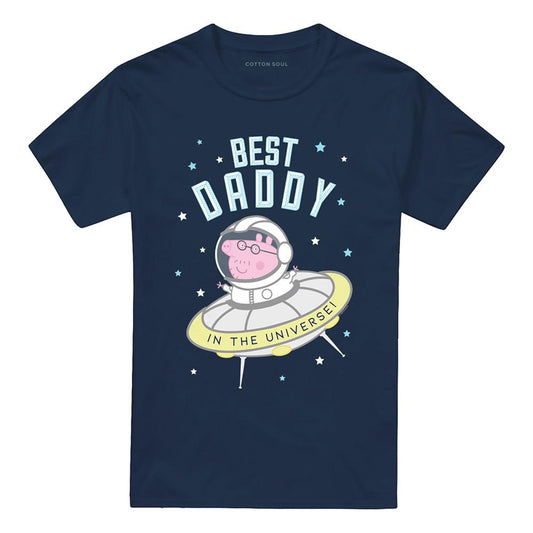Navy - Front - Peppa Pig Unisex Adult Best Daddy Pig In The Universe T-Shirt