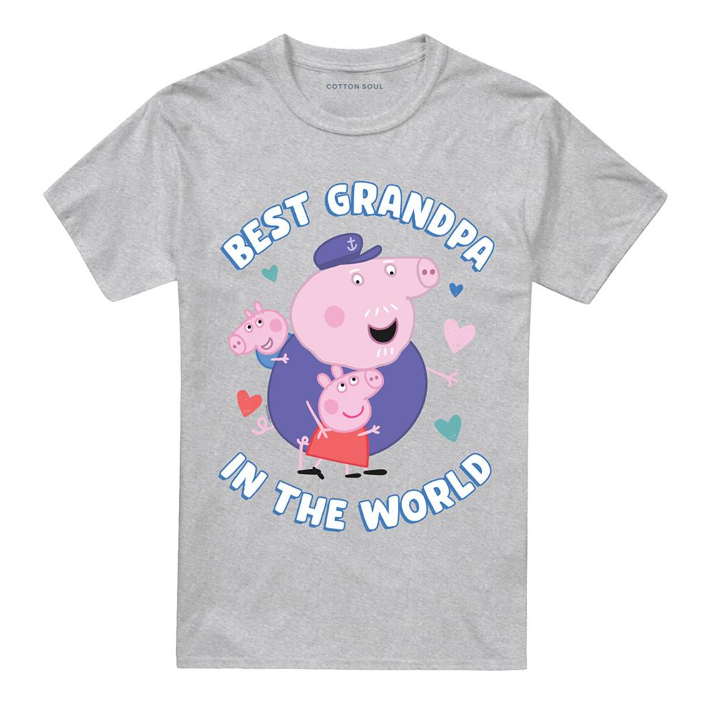 Heather Grey - Lifestyle - Peppa Pig Unisex Adult Best Grandpa In The World T-Shirt