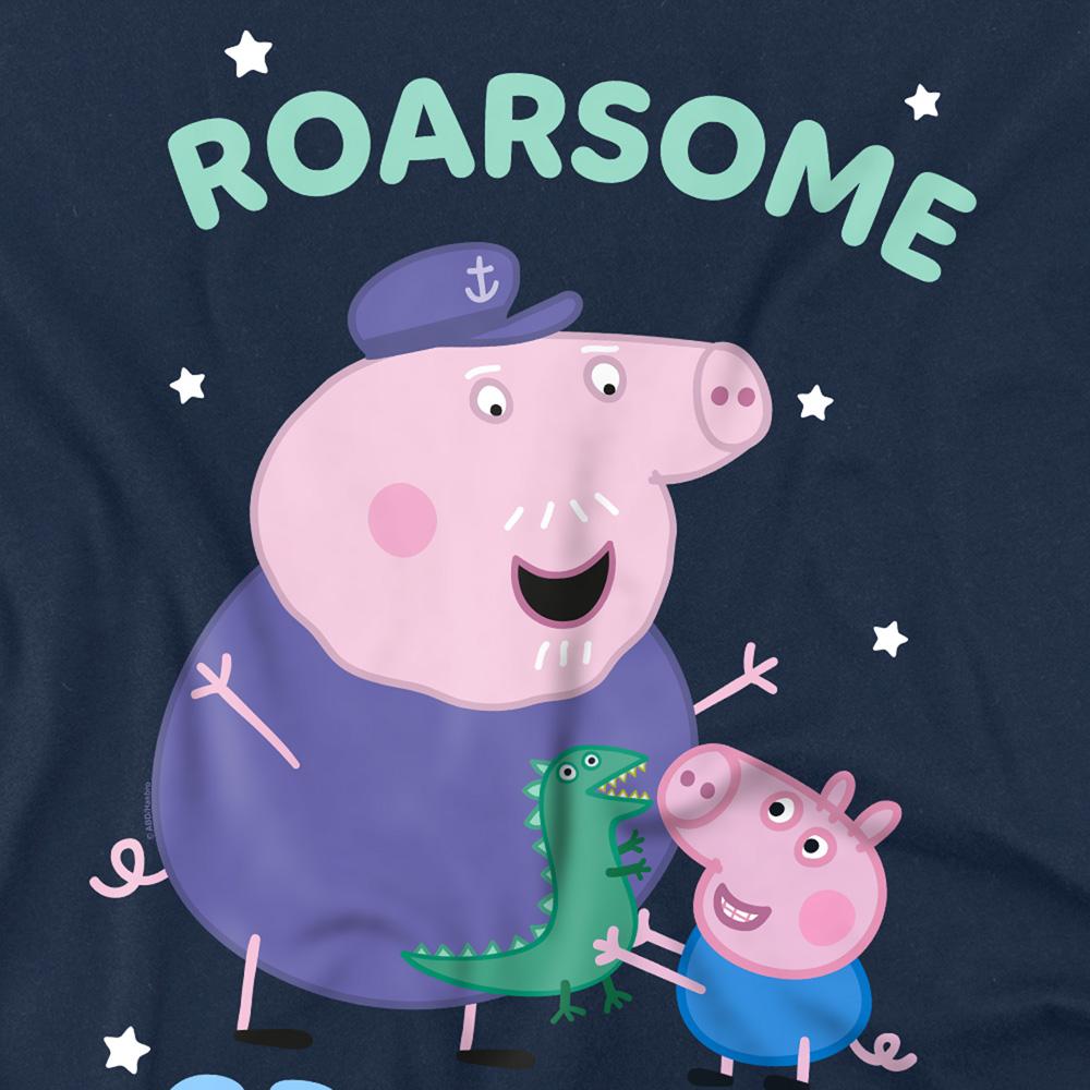 Navy - Side - Peppa Pig Unisex Adult Roarsome Grandpa Pig T-Shirt