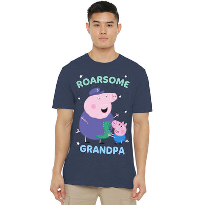 Heather Navy - Lifestyle - Peppa Pig Unisex Adult Roarsome Grandpa Pig T-Shirt