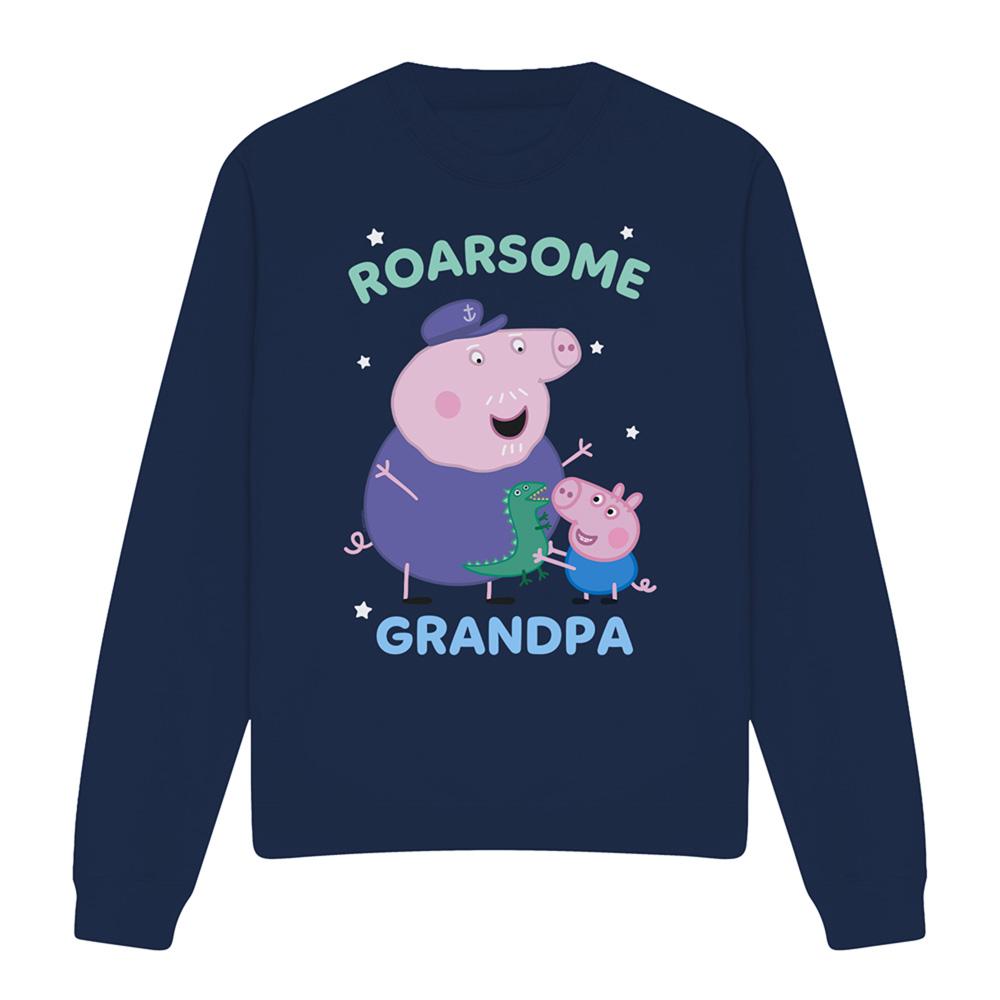 Navy - Side - Peppa Pig Unisex Adult Roarsome Grandpa Pig Sweatshirt