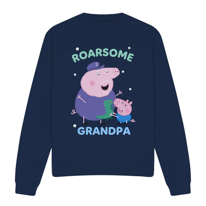 Navy - Side - Peppa Pig Unisex Adult Roarsome Grandpa Pig Sweatshirt