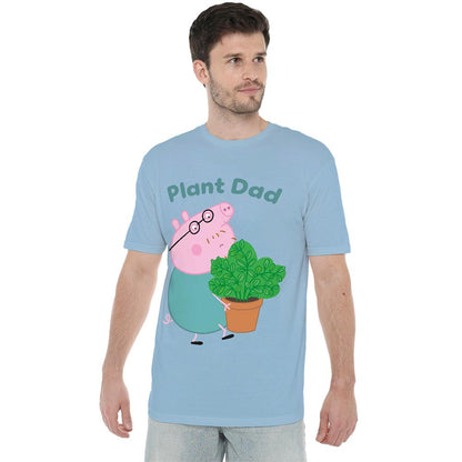 Sky Blue - Lifestyle - Peppa Pig Unisex Adult Plant Dad Daddy Pig T-Shirt
