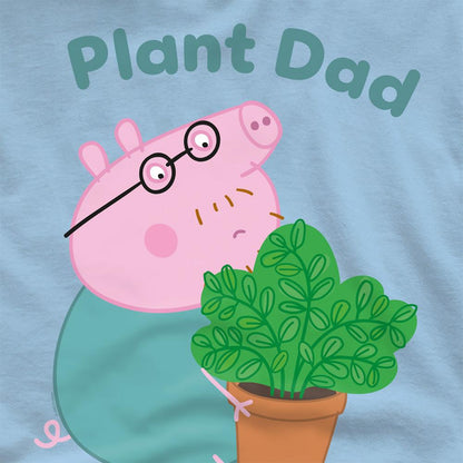 Sky Blue - Side - Peppa Pig Unisex Adult Plant Dad Daddy Pig T-Shirt