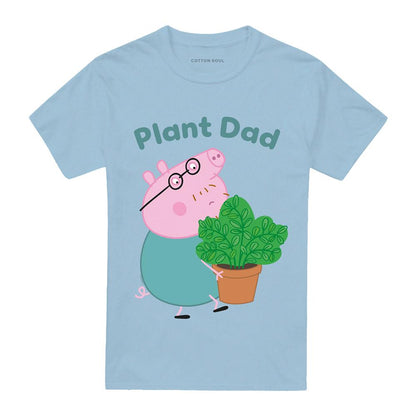 Sky Blue - Front - Peppa Pig Unisex Adult Plant Dad Daddy Pig T-Shirt