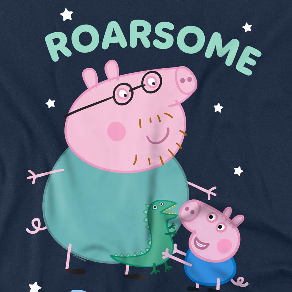 Navy - Side - Peppa Pig Unisex Adult Roarsome Daddy Pig T-Shirt