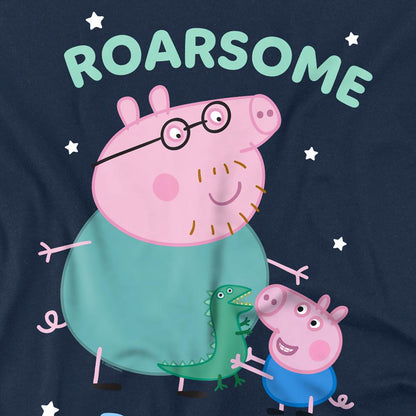 Navy - Side - Peppa Pig Unisex Adult Roarsome Daddy Pig T-Shirt