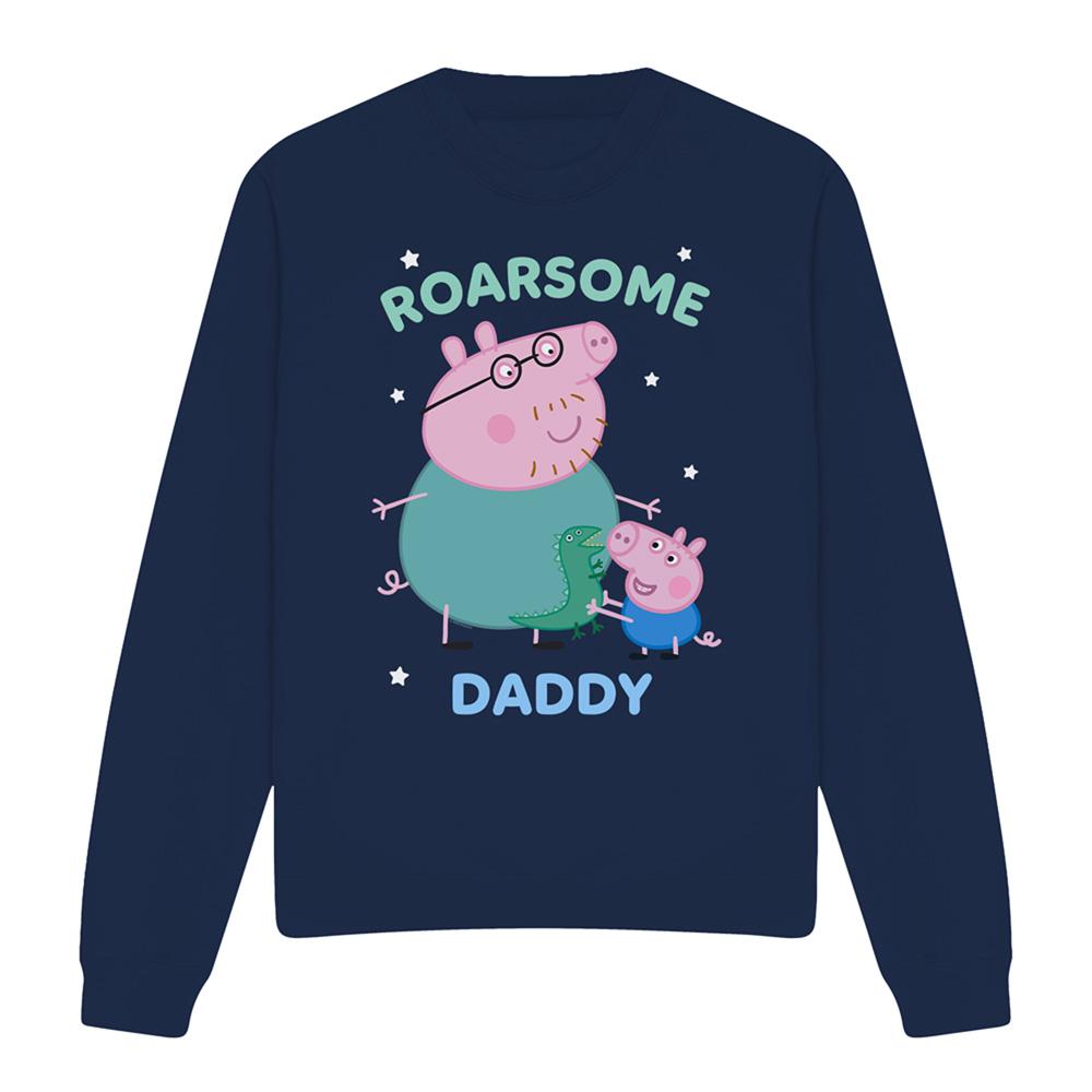 Navy - Side - Peppa Pig Unisex Adult Roarsome Daddy Sweatshirt