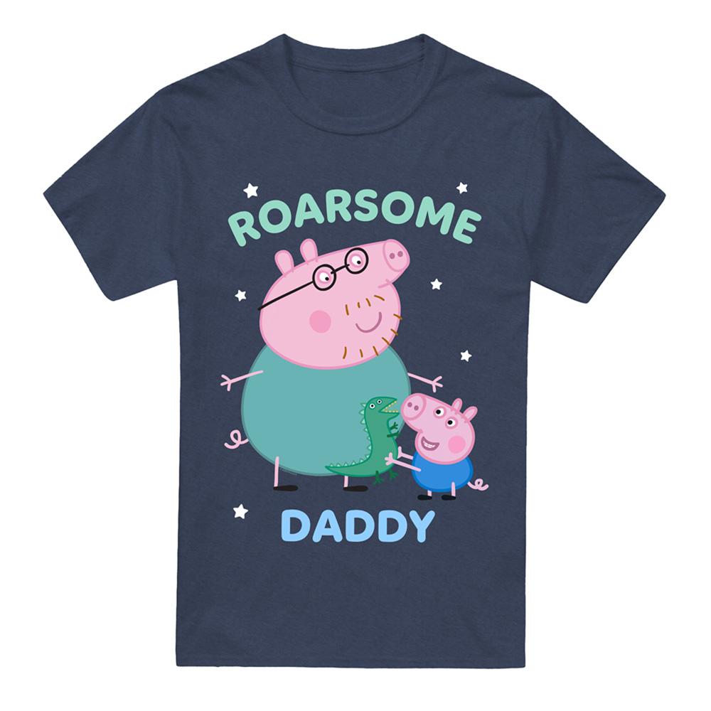 Heather Navy - Front - Peppa Pig Unisex Adult Roarsome Daddy Pig T-Shirt