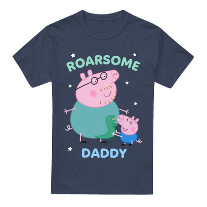 Heather Navy - Front - Peppa Pig Unisex Adult Roarsome Daddy Pig T-Shirt