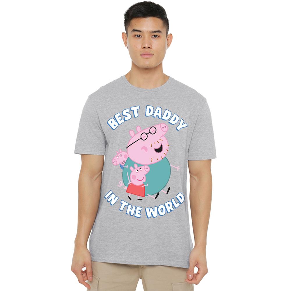 Heather Grey - Lifestyle - Peppa Pig Unisex Adult Best Daddy In The World T-Shirt