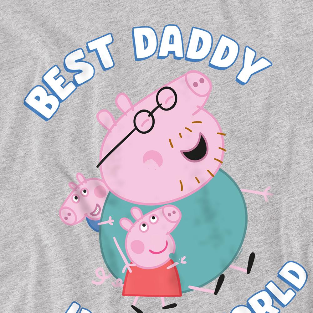 Heather Grey - Side - Peppa Pig Unisex Adult Best Daddy In The World T-Shirt