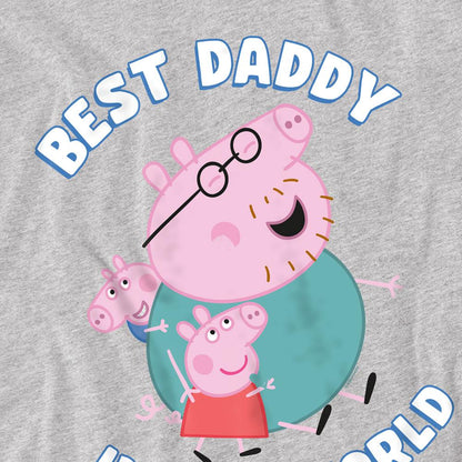 Heather Grey - Side - Peppa Pig Unisex Adult Best Daddy In The World T-Shirt