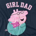 Navy - Side - Peppa Pig Unisex Adult Girl Dad Long-Sleeved T-Shirt