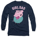 Navy - Front - Peppa Pig Unisex Adult Girl Dad Long-Sleeved T-Shirt