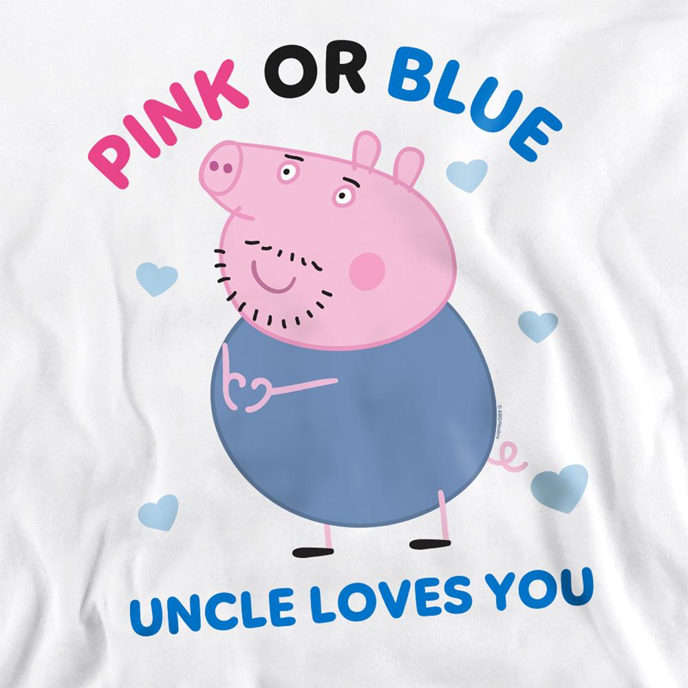 White - Back - Peppa Pig Unisex Adult Pink Or Blue Uncle Pig Loves You Sweatshirt