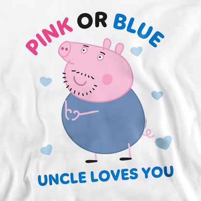 White - Back - Peppa Pig Unisex Adult Pink Or Blue Uncle Pig Loves You Sweatshirt