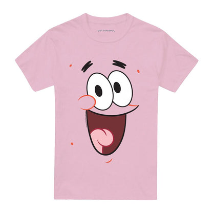 Pink - Front - SpongeBob SquarePants Unisex Adult Patrick Star Smile T-Shirt