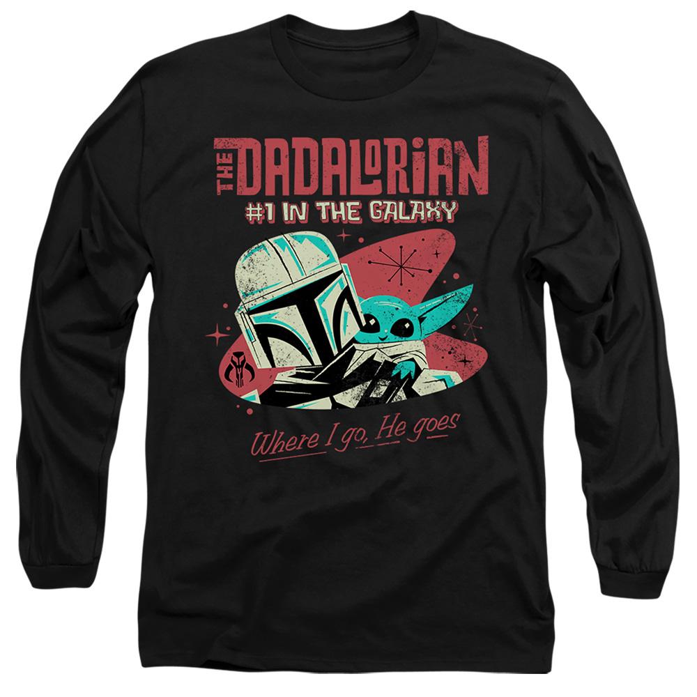 Black - Front - Star Wars Mens #1 Dadalorian Where I Go Long-Sleeved T-Shirt