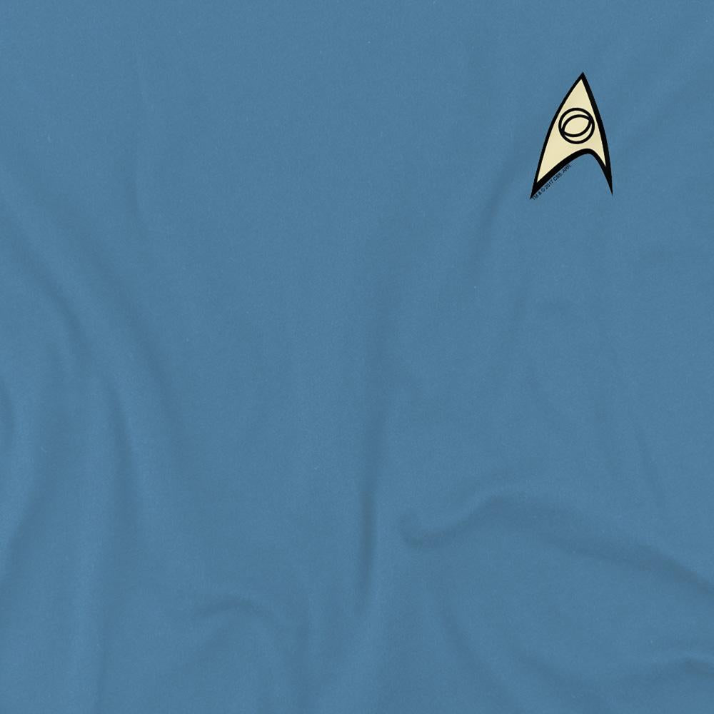 Carolina Blue - Side - Star Trek Unisex Adult Science Uniform T-Shirt