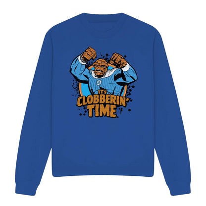 Royal Blue - Front - Fantastic Four Unisex Adult Clobberin´ Time Thing Sweatshirt