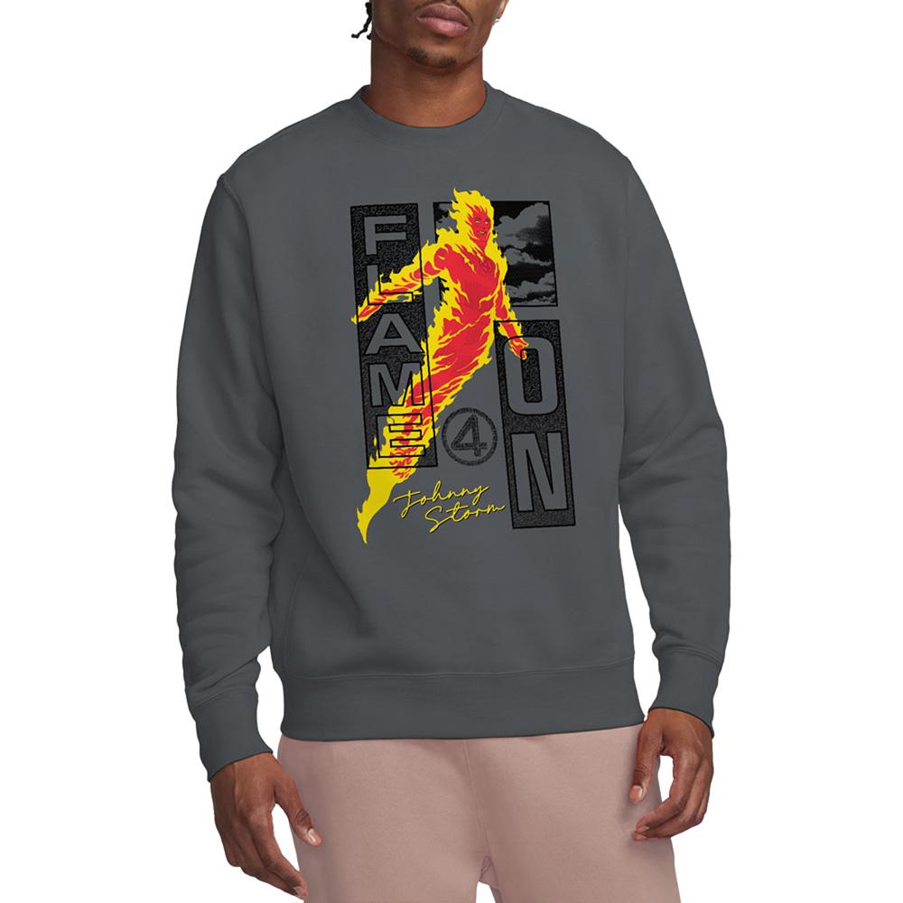 Light Graphite - Lifestyle - Fantastic Four Unisex Adult Flame On Johnny Storm Sweatshirt