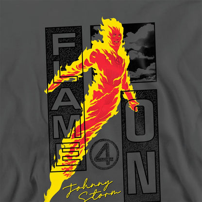 Light Graphite - Side - Fantastic Four Unisex Adult Flame On Johnny Storm Sweatshirt